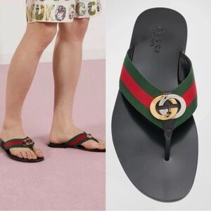 $670 Gucci Kika thong slides flip flops Men’s size 11 / 11.5